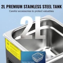 DUOKU Städmaskiner-Ultrasonstvätt - - med digital timer och uppvärmning - rostfritt stål - 2 L