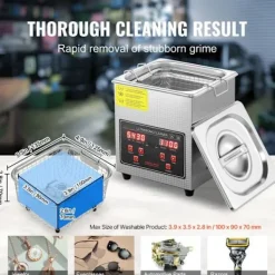 DUOKU Städmaskiner-Ultrasonstvätt - - med digital timer och uppvärmning - rostfritt stål - 2 L