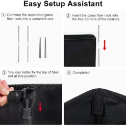 Tvättillbehör-Ultratunn tvättkorg med handtag Vikbar liten tvättkorg Tunn smutstvättkorg Smal tvättpåse Vikbar smutstvättkorg (svart)