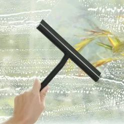 b2x Fönsterrengöring-Universell svart silikon vattenavskrapare med upphängningskrok