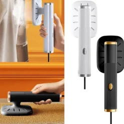 Ångtvättar-Uppgraderad Bärbar Strykjärn, Roterbart Handhållet Ångstrykjärn, Vikbart Resevänligt Klädstrykjärn (Svart)