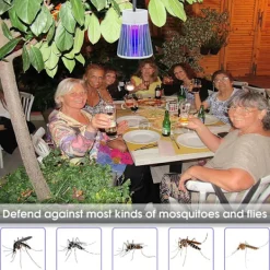 Skadedjur & Insekter-Uppladdningsbar Insektsdödare för Hem och Camping - Myggdödare med Säkerhetsgaller, Sladdlös Flugfälla med Lila Ljus, USB-laddning