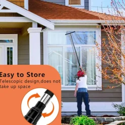 Fönsterrengöring-Utdragbar Duschskrapa med Långt Handtag Fönsterputsare för Badrumsglas 30-110cm Svart