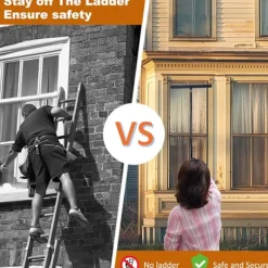 Fönsterrengöring-Utdragbar Duschskrapa med Långt Handtag Fönsterputsare för Badrumsglas 30-110cm Svart