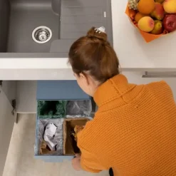 B2X Soptunnor-Utdragbar källsortering 4 st sopkärl