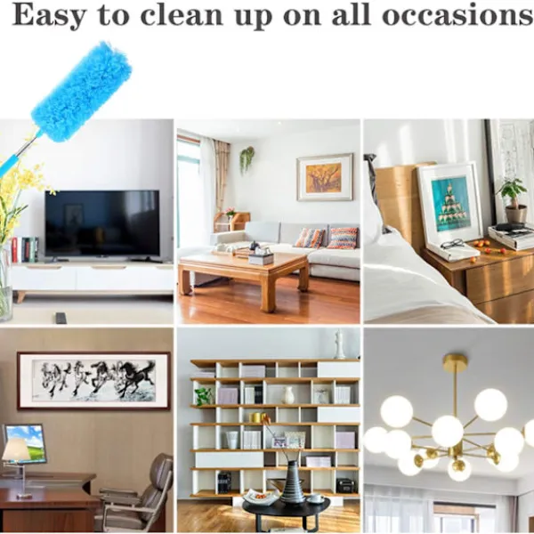 Svampar & Dukar-Utdragbar Mikrofiber Dammvippa Mikrofiber Dammborste med Utdragbart Skaft Tvättbart Dammningshuvud (3 Färger, 3 Set)