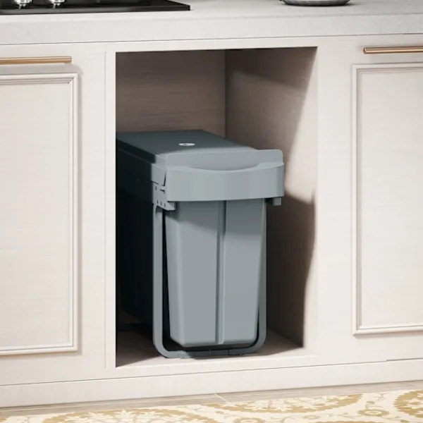 Northio Soptunnor-Utdragbar soptunna för kök, 2 avtagbara hinkar, 30 l, metall