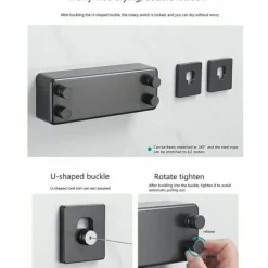 Tvättillbehör-Utdragbar Tvättlina Utomhus 2 Trådar Utdragbar Tvättlina Inomhus Justerbar Utdragbar Torklina Utdragbar Torklina 4,2m Utdragbar