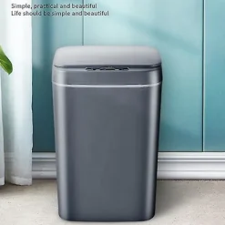 Soptunnor-uu/Smart Induktionsstyrd Touch-Soptunna, Självförslutande Självbytande Sopsäck, Automatisk Locköppning för BasWhite 14L