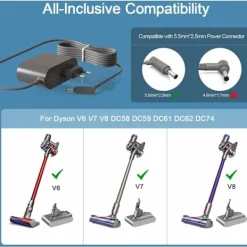 Dammsugare & Tillbehör-26.1V Laddare för Dyson Sladdlös Dammsugare - (för V6 V7 V8 Absolute DC58 DC59 DC61 DC62 DC72 Strömförsörjning)