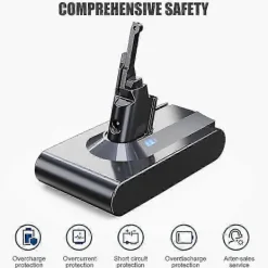 Dammsugare & Tillbehör-21.6V 8000MAh Batteri för V8 Li-Ion Dammsugare med Filter