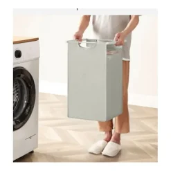 Pavil Tvättillbehör-Vasagle tvättkorg, 3-fack tvätthamper, utdragbar och avtagbar 38L, vit