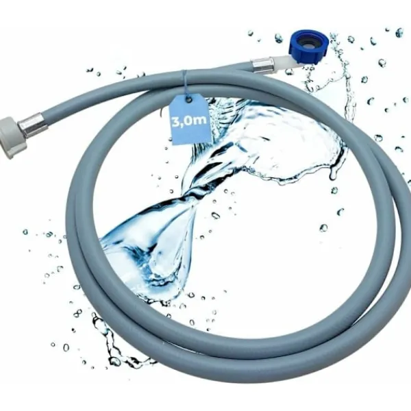 Tvättmaskiner-Vatteninloppsslang Tvättmaskin Diskmaskin 2964 Anslutningslängd 3,0m I 3/4" vinklad/rak med tätning I Universell användning vatteninloppsslang