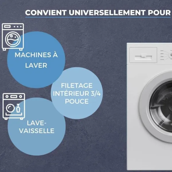 Tvättmaskiner-Vatteninloppsslang Tvättmaskin Diskmaskin 2964 Anslutningslängd 3,0m I 3/4" vinklad/rak med tätning I Universell användning vatteninloppsslang