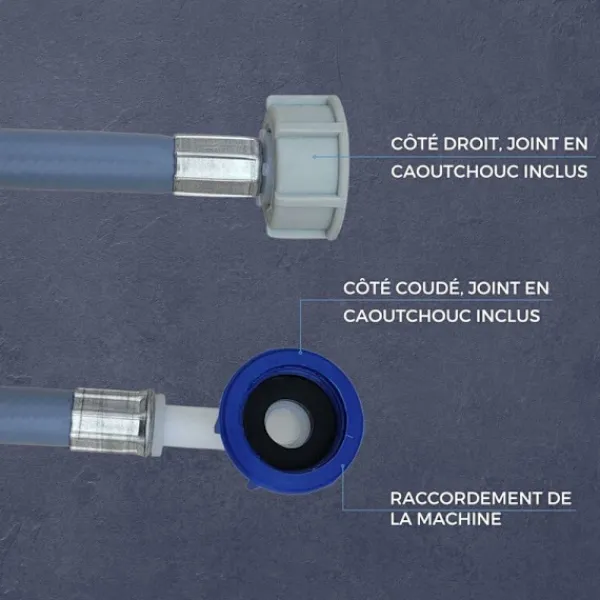 Tvättmaskiner-Vatteninloppsslang Tvättmaskin Diskmaskin 2964 Anslutningslängd 3,0m I 3/4" vinklad/rak med tätning I Universell användning vatteninloppsslang