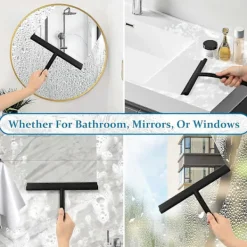 Fönsterrengöring-Vattenskrapa med hållare, duschskrapa utan borrning 24CM, enkel rengöring