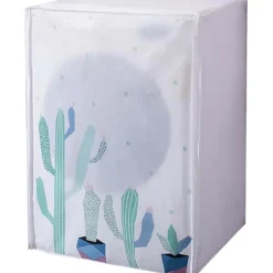 Tvättmaskiner-Vattentätt skydd, PEVA dammtätt skydd lämpligt för tvättmaskiner och torktumlare (60*56*83cm, kaktus)_tfrf