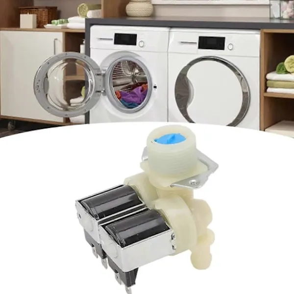 Tvättmaskiner-Vattenventil för tvättmaskin, Dubbelhuvud Sole-ventil för tvättmaskin Vatteninloppsvärde för tvättmaskin Lätt att installera tvättmaskin