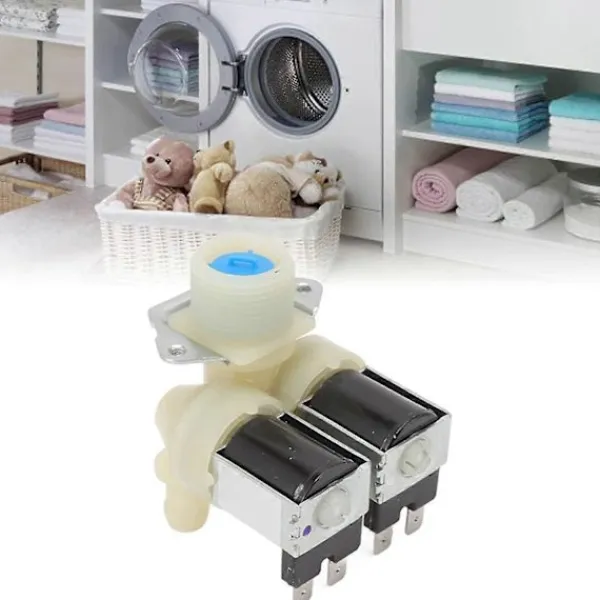 Tvättmaskiner-Vattenventil för tvättmaskin, Dubbelhuvud Sole-ventil för tvättmaskin Vatteninloppsvärde för tvättmaskin Lätt att installera tvättmaskin