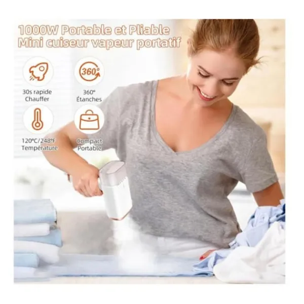 ECLshop Ångtvättar-Vertikal Steamer, Portabelt Vertikalt Strykjärn 1000W 150ML, Steamer, Steamer Lämplig för Alla Tyger