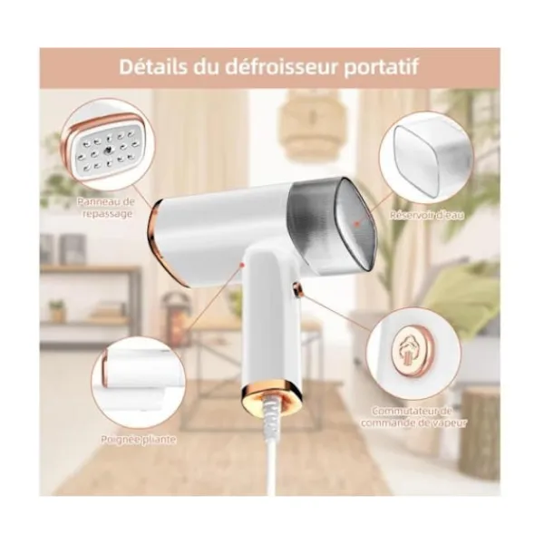 ECLshop Ångtvättar-Vertikal Steamer, Portabelt Vertikalt Strykjärn 1000W 150ML, Steamer, Steamer Lämplig för Alla Tyger