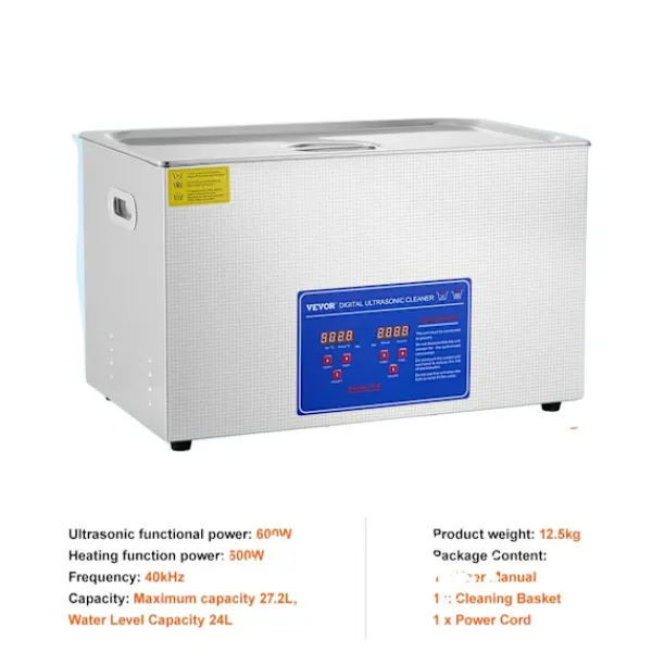 OEM Städmaskiner-VEVOR Ultraljudsrenare, Hög Ultraljudseffekt, Digital Kontroll, Hållbar Rostfritt Stål,100A