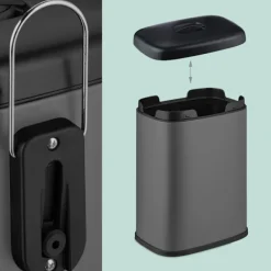 Northix Soptunnor-Väggmonterad avfallsbehållare, 5L, avtagbart lock