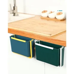 Soptunnor-Väggmonterad hopfällbar soptunna för kök, blå gul