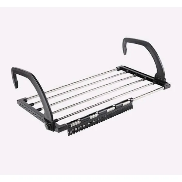 Tvättillbehör-Väggmonterad Torkställning i Rostfritt Stål Svart för Hängning