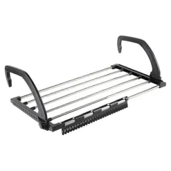 Tvättillbehör-Väggmonterad Torkställning i Rostfritt Stål Svart för Hängning