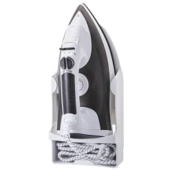 Strykjärn-Väggmonterad värmebeständig breddad elektrisk strykjärnshållare med krokar för garderobshotell Vit