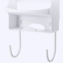 Strykjärn-Väggmonterad värmebeständig breddad elektrisk strykjärnshållare med krokar för garderobshotell Vit