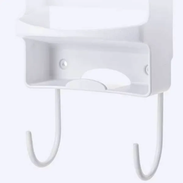 Strykjärn-Väggmonterad värmebeständig breddad elektrisk strykjärnshållare med krokar för garderobshotell Vit