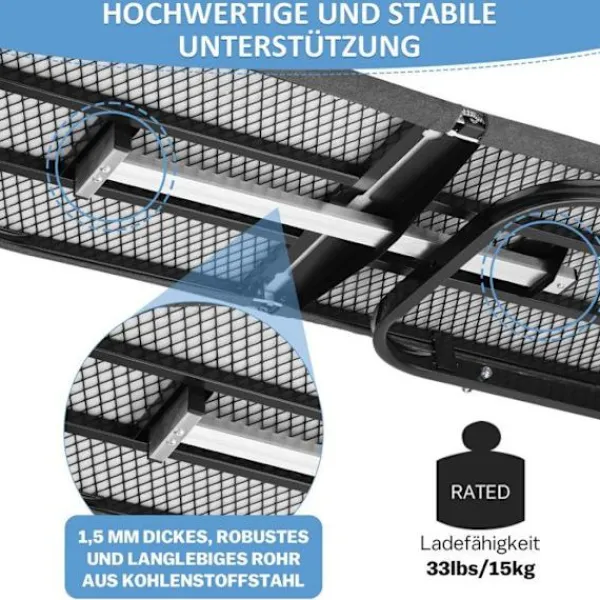 Strykjärn-Väggmonterat Strykbord 92x31cm Väggmonterat Litet utrymme - HÖJDJUSTERING - för Ångstrykjärn/elektriskt - Svart