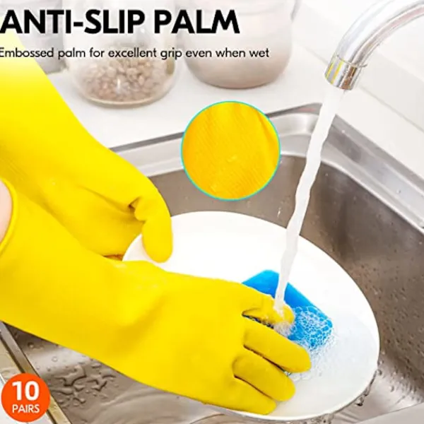 Svampar & Dukar-VGOGÅteranvändbara hushållsrengöringshandskar, gummidiskhandskar
