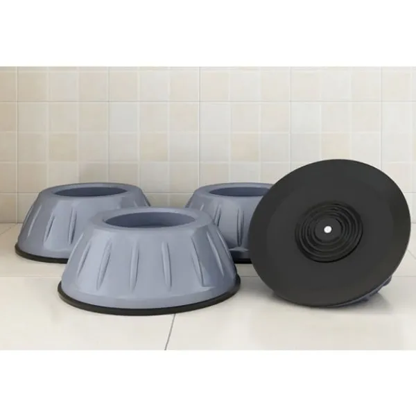 Glad Tvättmaskiner-Vibrationsdämpande fötter för tvättmaskin/torktumlare Grå 4-pack