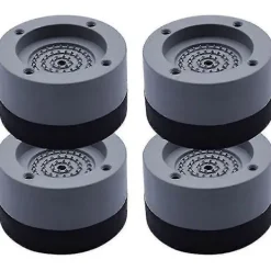 DAO Tvättmaskiner-Vibrationsdämpare, 4 stycken universella vibrationsdämpare antivibrationsmattor för tvättmaskin och torktumlare 4cm (grå, 4cm) [DB]