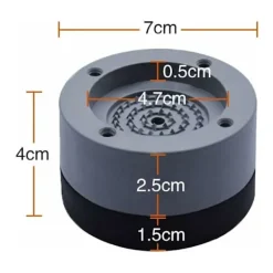 Tvättmaskiner-Vibrationsdämpare, set om 4, antivibrationsmattor, vibrationsdämpare för tvättmaskiner och torktumlare, 4 cm (grå, 4 cm)