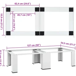 vidaXL Tvättillbehör-Dubbel förhöjningssockel för tvättmaskin och torktumlare