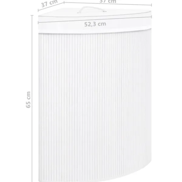 Tvättillbehör-vidaXL Hörntvättkorg Bambu 60 L white