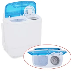 vidaXL Tvättmaskiner-Minitvättmaskin med dubbla trummor 5,6 kg