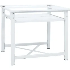 vidaXL Tvättillbehör-Piedestal för tvättmaskin med utdragbar hylla vit