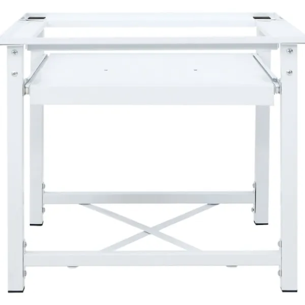 vidaXL Tvättillbehör-Piedestal för tvättmaskin med utdragbar hylla vit