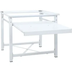 vidaXL Tvättillbehör-Piedestal för tvättmaskin med utdragbar hylla vit