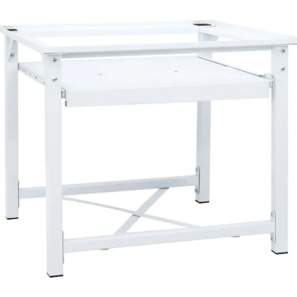 vidaXL Tvättillbehör-Piedestal för tvättmaskin med utdragbar hylla vit