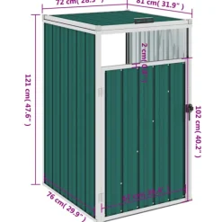 vidaXL Soptunnor-Skjul till sopkärl 72x81x121 cm stål