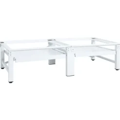 vidaXL Tvättmaskiner-Sockel för tvättmaskin med utdragbar hylla vit