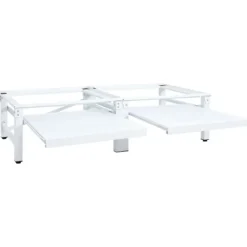 vidaXL Tvättmaskiner-Sockel för tvättmaskin med utdragbar hylla vit