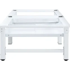 vidaXL Tvättmaskiner-Sockel för tvättmaskin med utdragbar hylla vit