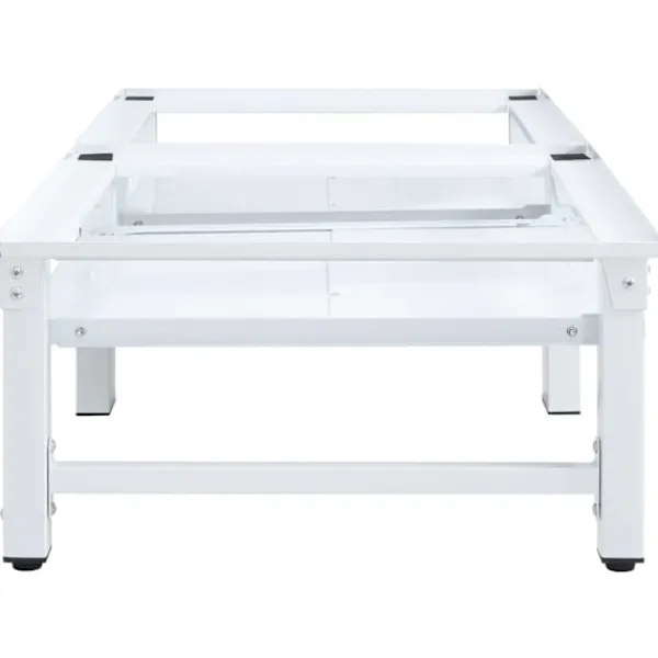 vidaXL Tvättmaskiner-Sockel för tvättmaskin med utdragbar hylla vit